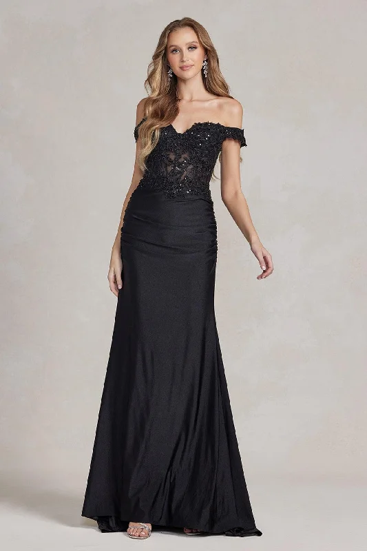 Hurry In Nox Anabel E1184 Long Off Shoulder Prom Dress
