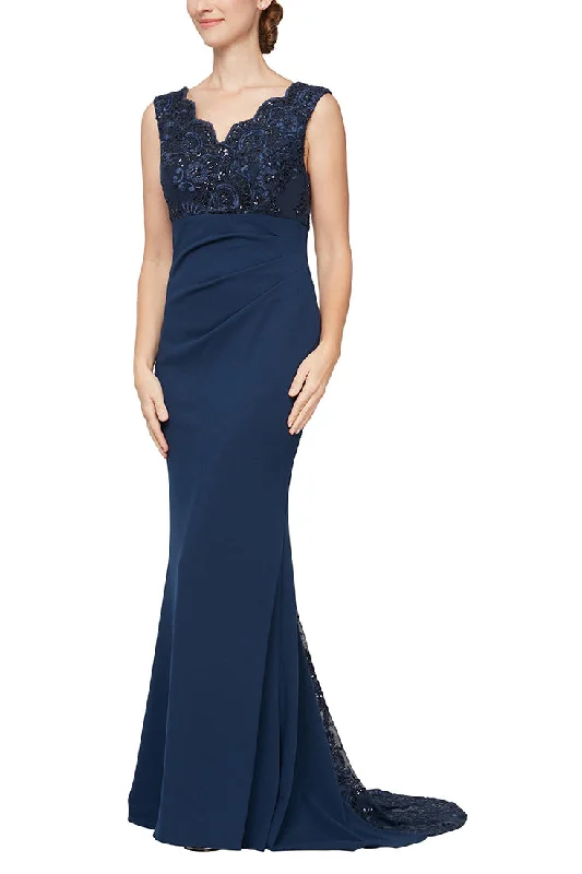 Quick Sale Alex Evenings J160307 Fitted Long Formal Dress