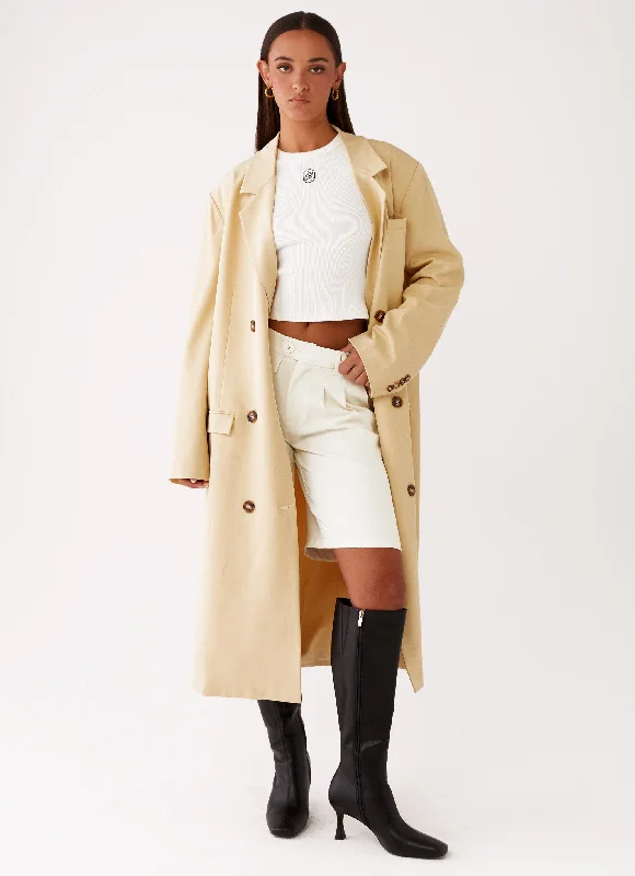 Value Deals Stockholm Oversized Coat - Butter