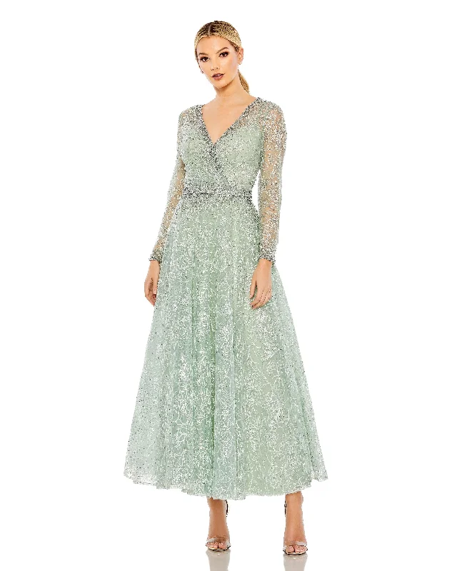 Hurry In Mac Duggal 20366 Long Sleeve Formal Beaded Dress