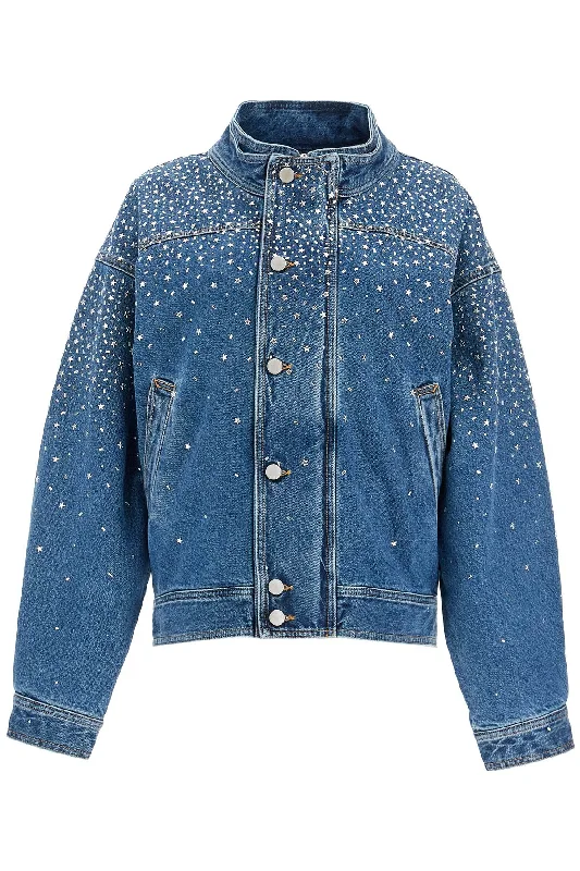 Discount Days Alessandra Rich Women's blue Bomber Jacket With Rhin