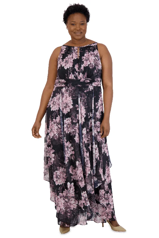 Shop and Save R&M Richards 7928W Long Plus Size Floral Dress