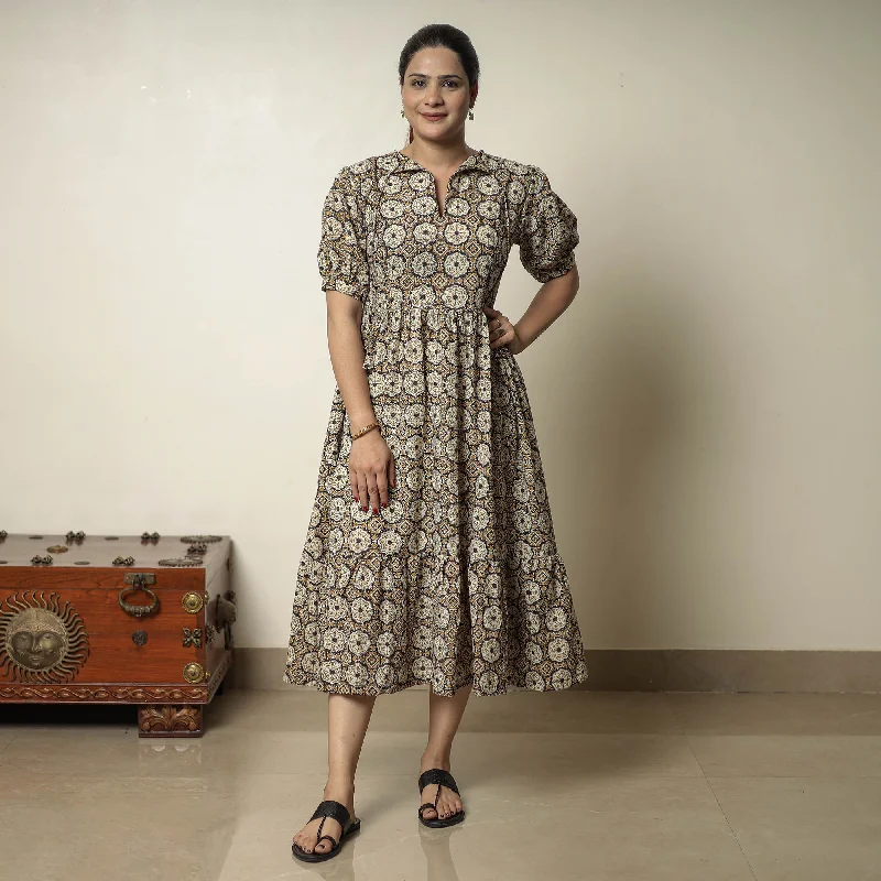 Savings Spectacular Multicolor - Bagru Block Printed Cotton Tiered Dress 12