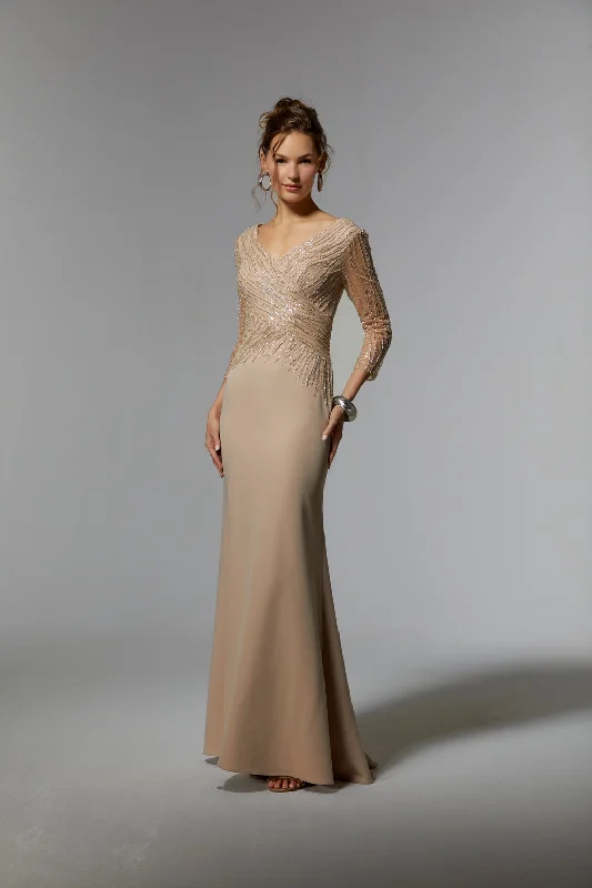 Seasonal Sale MGNY Madeline Gardner New York 72916 Long Mother of the Bride Formal Dress