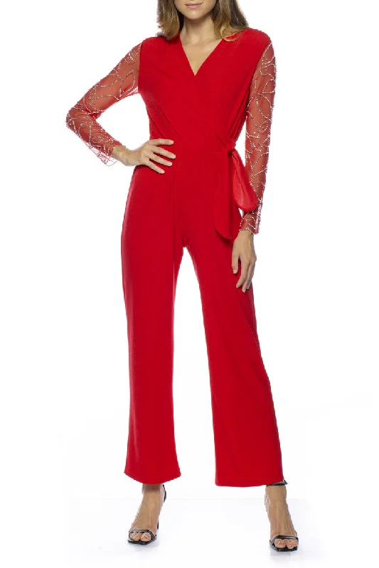 Discount Days Marina 268040 Long Sleeve Formal Eevening Jumpsuit