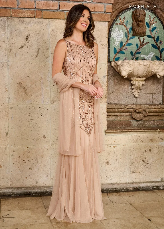 Inventory Reduction Rachel Allan RB8152 Beaded Long Evening Pattern Chic Formal Dress Inventory Reduction Rachel Allan RB8152 Beaded Long Evening Pattern Chic Formal Dress