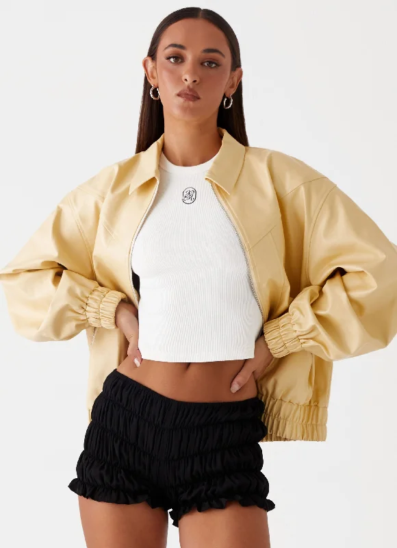 Incredible Offers Holland Bomber Jacket - Yellow