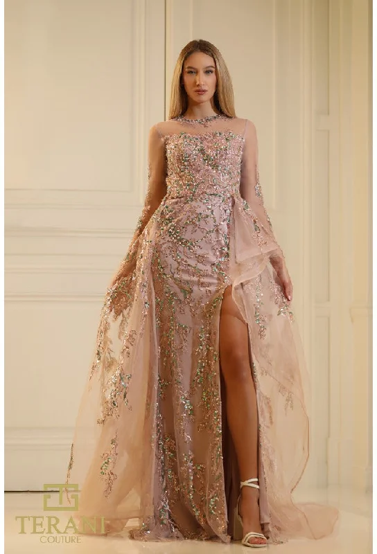 Mega Sale Terani Couture 251M4412 Long Sleeve Beaded Formal Prom Dress