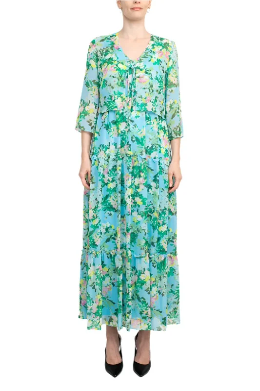Special Buy Maison Tara 27172MA Long Floral Mother of the Bride Jacket Dress