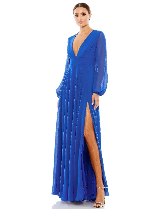 Super Bargain Mac Duggal 55682 Long Formal Chiffon Dress