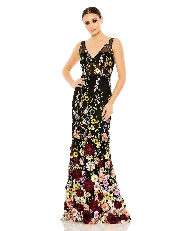 Overstock Sale Mac Duggal 68200 Long  Formal Evening Floral Dress