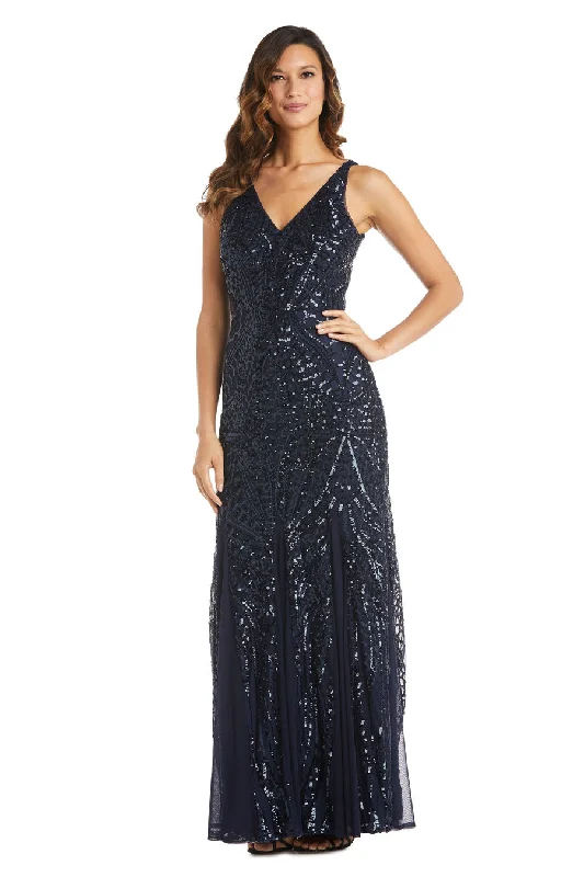Stock Clearance Navy 4P Long Formal Sleeveless Petite Dress Sale