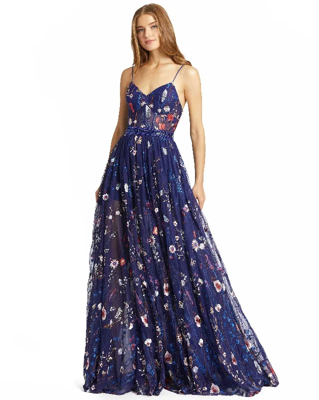 Price Meltdown Mac Duggal 62989 Long Floral Formal Dress
