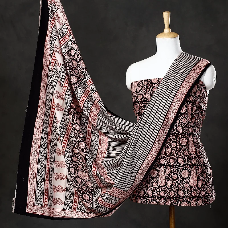 Markdowns Multicolor - 3pc Natural Dyed Cotton Bagh Print Suit Material Set 66