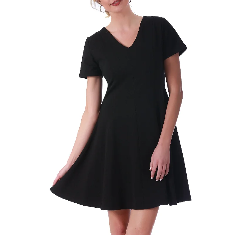 Doorbuster Deal InstantFigure Short V-neck flared skirt Panel dress 16808M