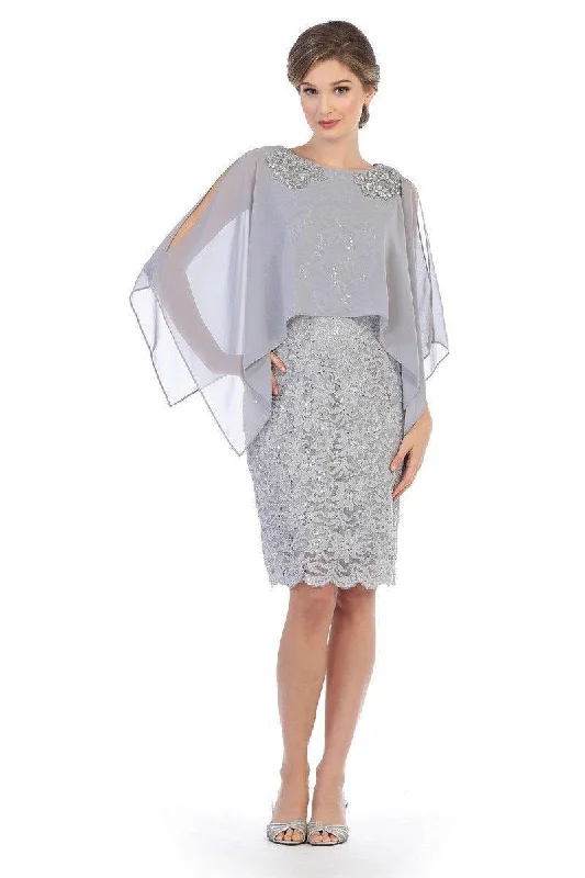 Huge Discounts Short Mother of the Bride Cape Dress Sale