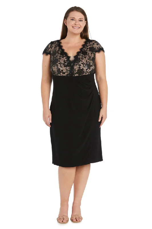 Now or Never R&M Richards 1582W Short Sequin Plus Size Cocktail Dress