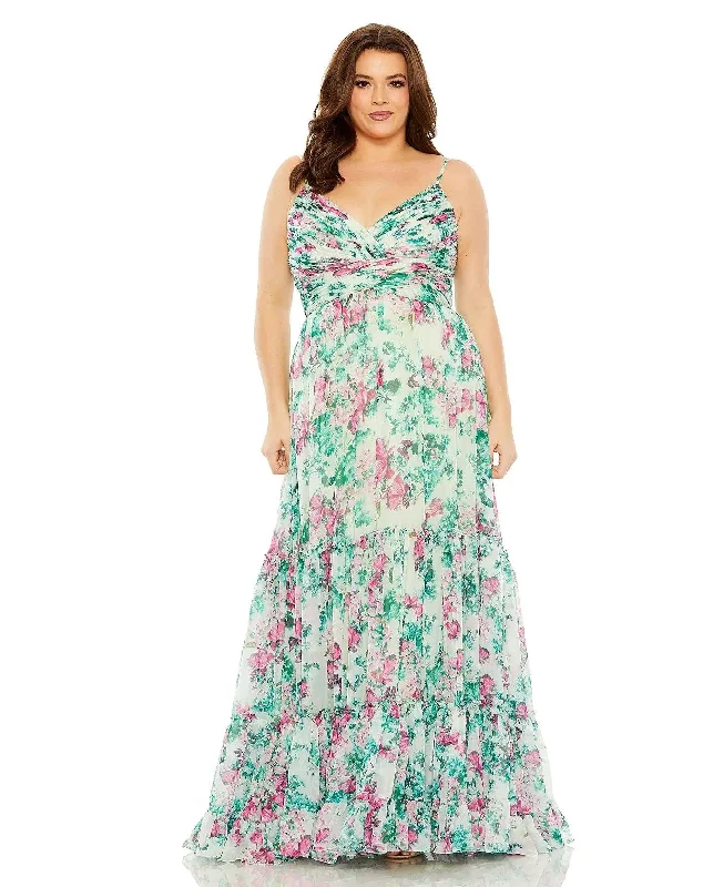 Savings Galore Mac Duggal 68550 Fabulouss Long Plus Size Formal Chiffon Gown