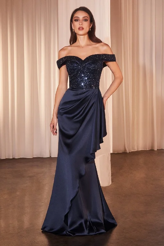 Deal Alert Cinderella Divine CR877 Beaded Formal Evening Long Prom Dress