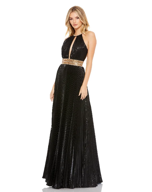 Savings Spectacular Mac Duggal 30722 Prom Long Halter Formal Dress