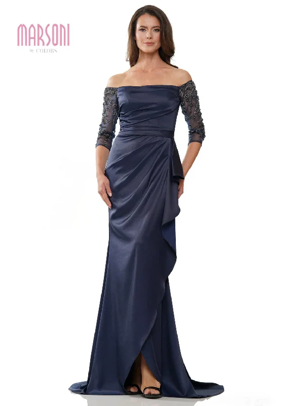 Final Sale Marsoni MV1254 Long Off Shoulder Formal Dress