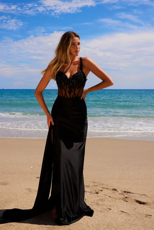 Instant Savings Nox Anabel E1711 Long Beaded Applique Formal Prom Dress