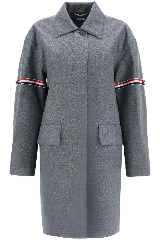 Weekend Deal Thom e Women's Waterproof Technical Wool Coat With Rwb Stripes