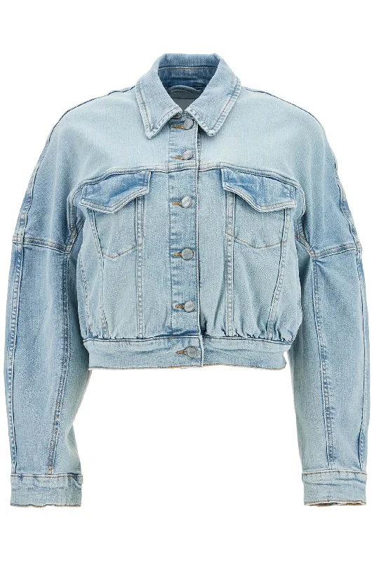 Super Savings Ganni Women's Stretch blue Bomber Jacket In