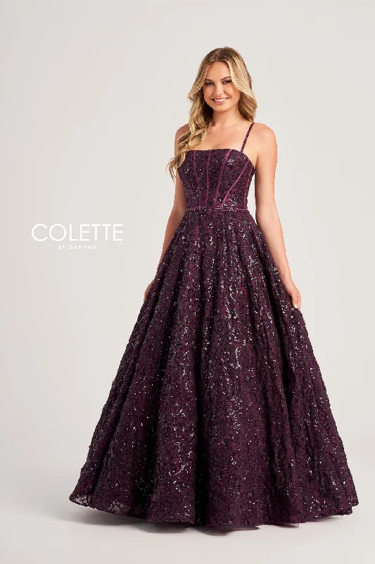 Members Only Colette CL5141 Sequin Long Formal Prom Ball Gown