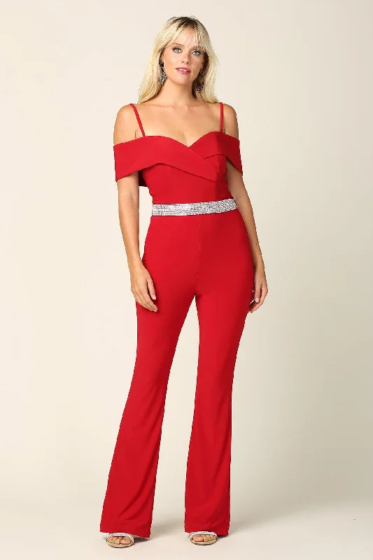 Buy Now Formal Off Shoulder Fitted Evening Jumpsuit