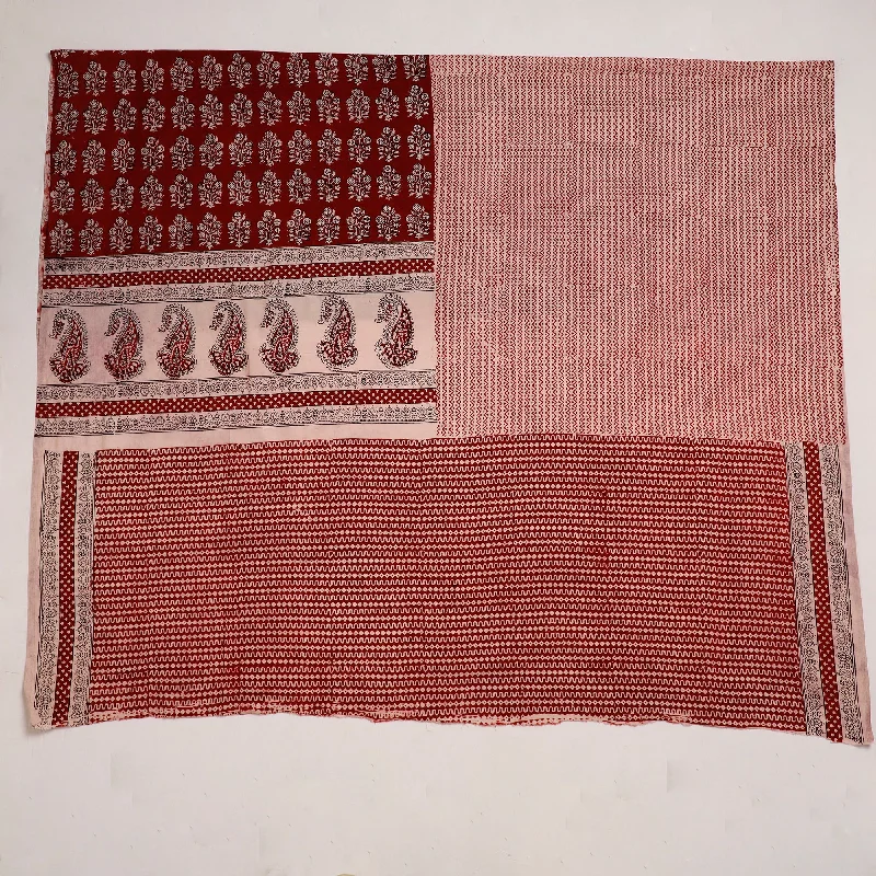 Lowest Price Red - Natural Dyed Cotton Bagh Print Kurta Material (2.2 m) 07