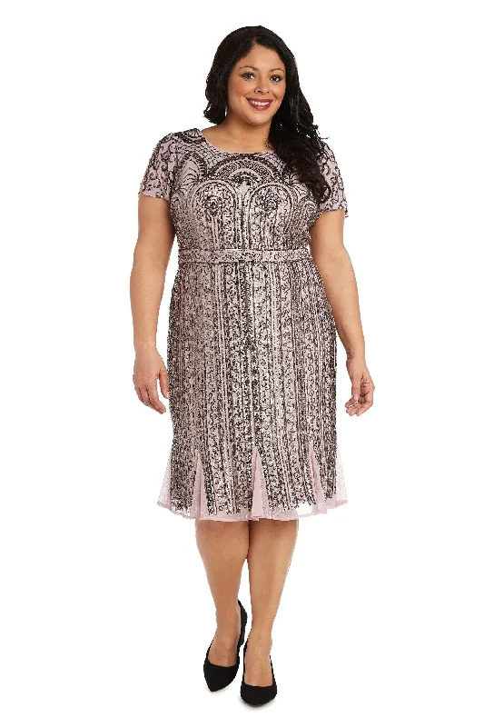 Value Deals R&M Richards 7342W Short Plus Size Cocktail Dress Sale