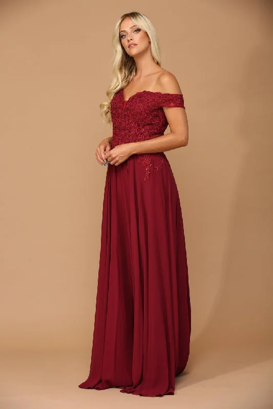 Anniversary Sale Long Off Shoulder Formal Chiffon Evening Dress Sale