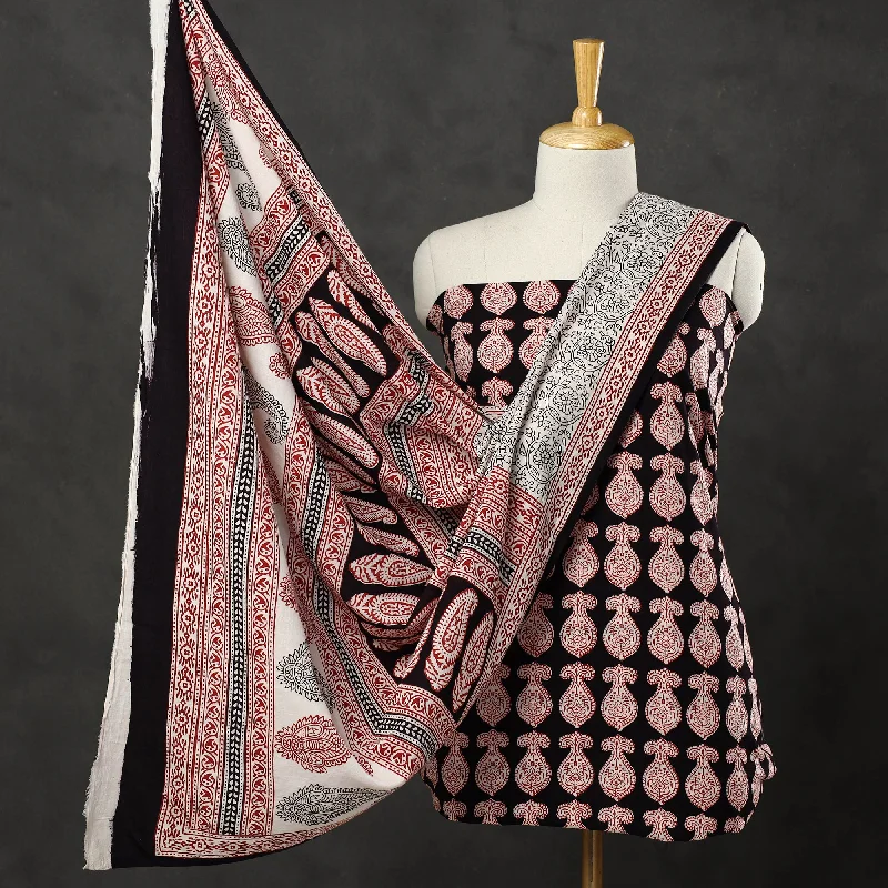 Weekend Flash Sale Multicolor - 3pc Bagh Print Cotton Dress Material Set 33