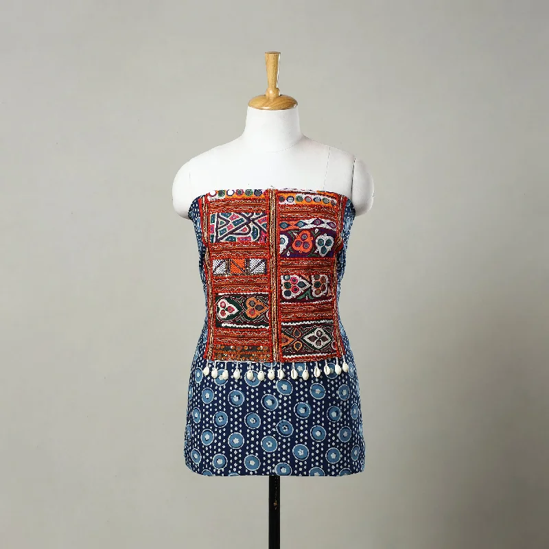 Last Chance Multicolor - Kutch Embroidery Cotton Akola Kurta Material (3m) 15