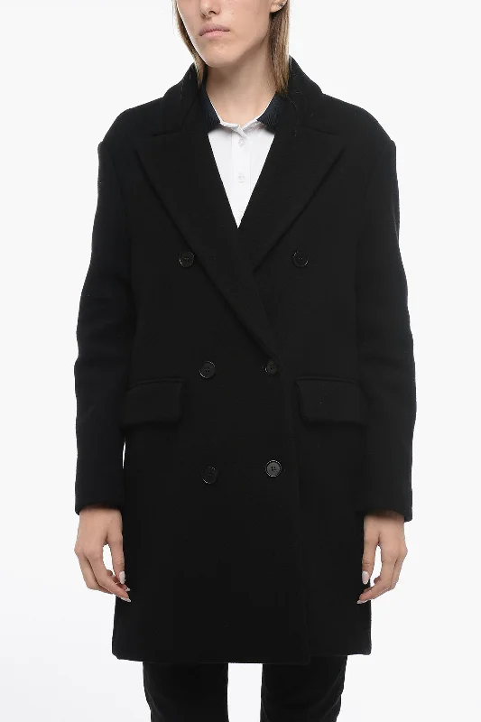 Now or Never Parosh Blended Virgin Wool LANNA Coat with Double-Brest Desing