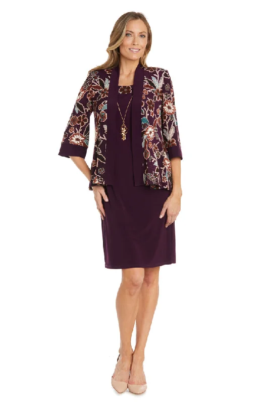 New Deals R&M Richards 1389 Mother of the Bride Short Printed Jacket Dress