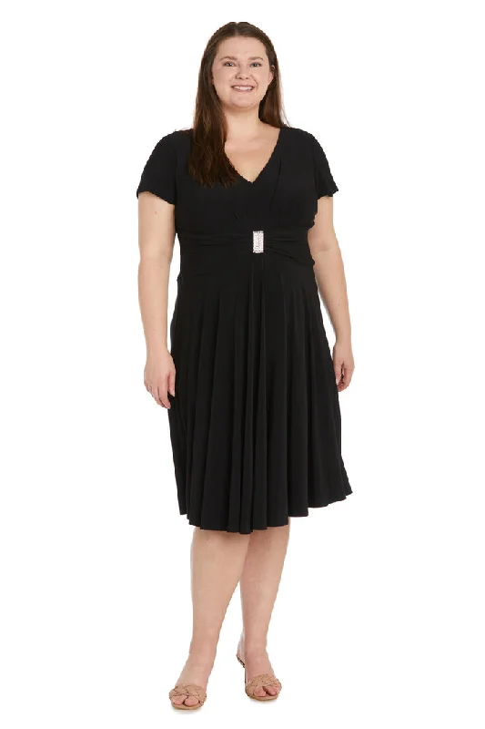 Special Savings R&M Richards 1429W Short Cocktail Plus Size Knee Length Dress