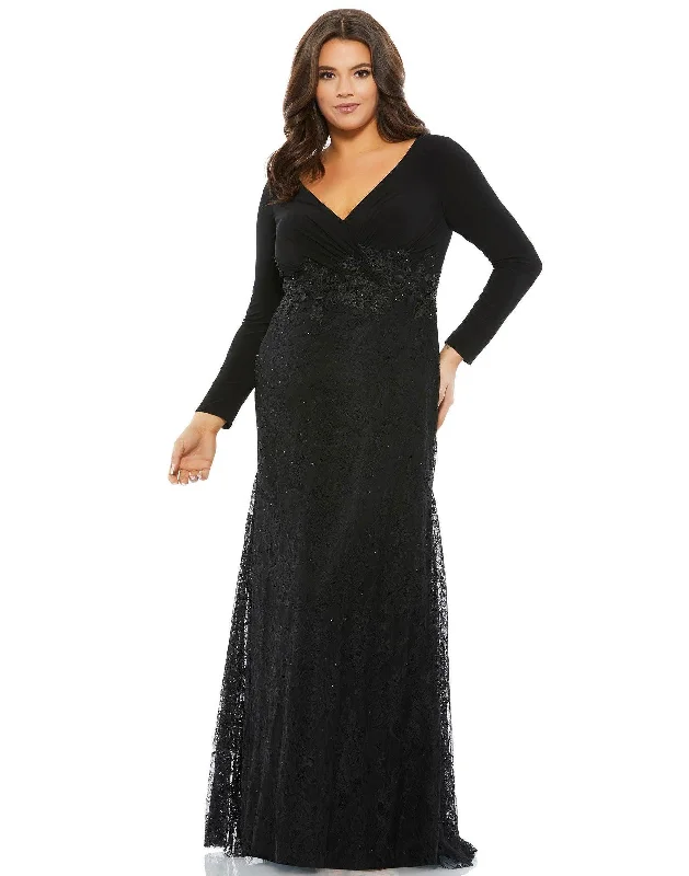 Big Savings Mac Duggal 67896 Long Plus Size Formal Lace Dress Sale