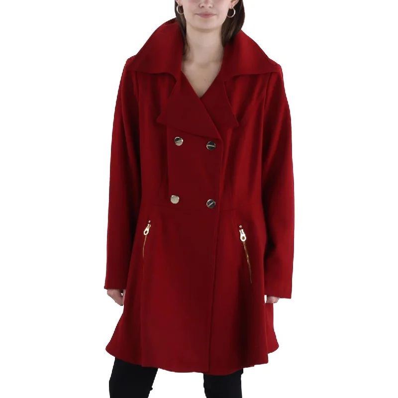 Special Savings Plus Womens Wool Blend Long Pea Coat
