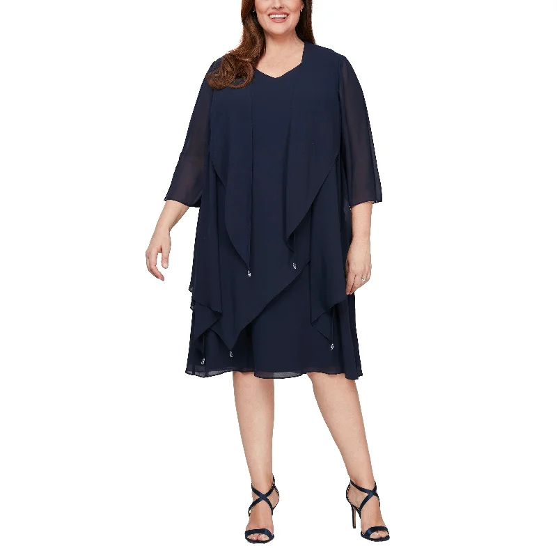 Discount Mania Alex Evenings 8492010 Short Sleeveless Plus Size Formal Jacket Dress Sale