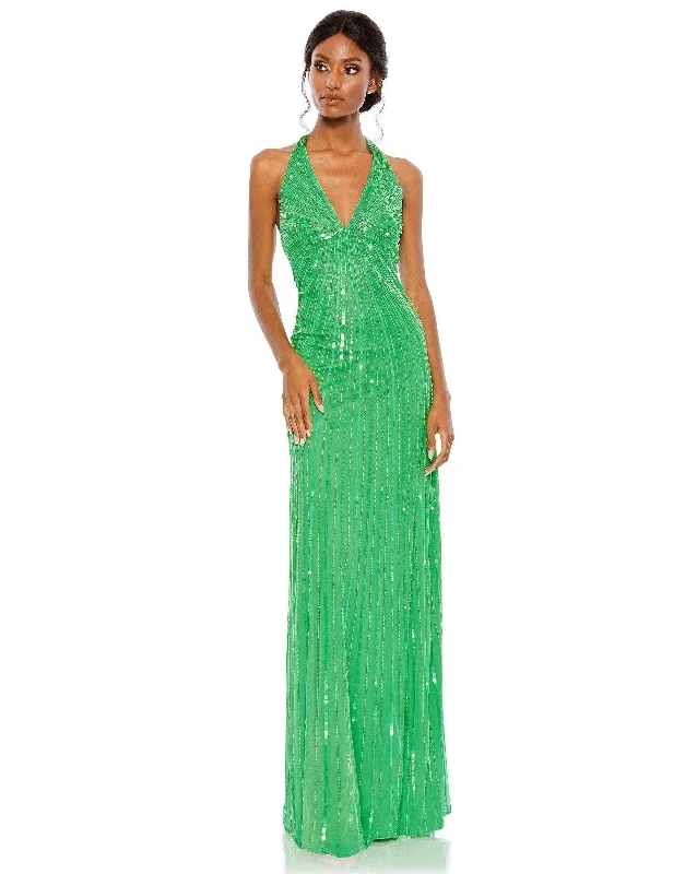 Markdowns Mac Duggal 10898 Long Halter Prom Formal Dress Sale