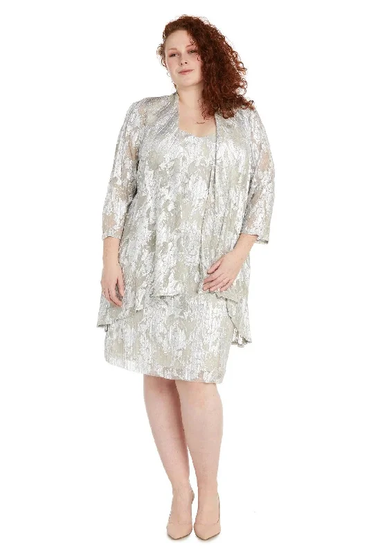 Price Fest R&M Richards 1180W Plus Size Short Metallic Jacket Dress