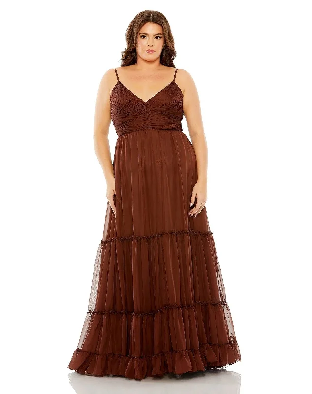 Shop and Save Mac Duggal 68542 Fabulouss Long Plus Size Formal Chiffon Dress