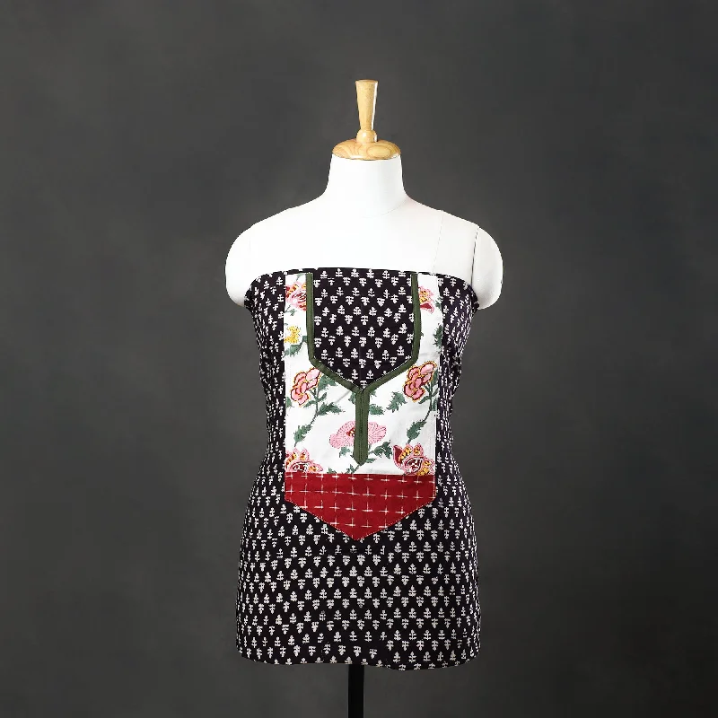 Early Access Black - Bagh Print Cotton Kurta Material with Patchwork (3m) 10