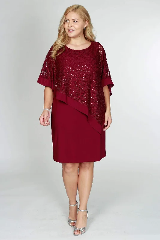 Friends and Family Sale R&M Richards 2292P Short Metallic Lace Petite Dress Sale