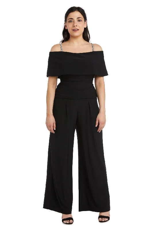Online Specials R&M Richards 5982P Petite Off Shoulder Jumpsuit Sale