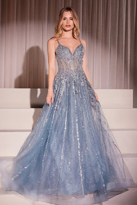 Sneak Peek Sale Cinderella Divine CD786 Long Beaded Formal A Line Prom Dress