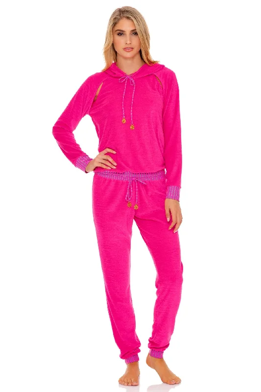 Special Savings GLOW BABY GLOW - Hoodie Cut Out Jacket & Jogger Pants • Pink