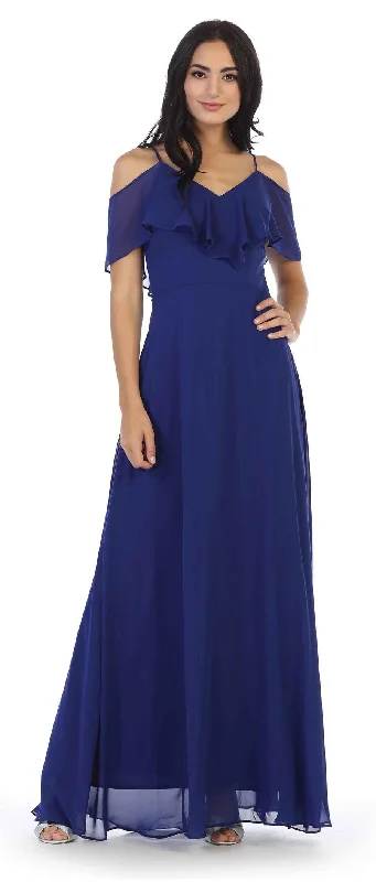 Grand Opening Sale Long Off Shoulder Formal Bridesmaids Chiffon Dress Sale